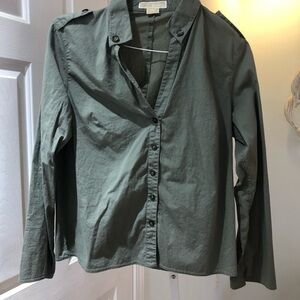 Michael Kors Olive Button-Up Shirt